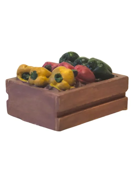 Resin Wooden Crate with Peppers for 10–12 cm Nativity Figures