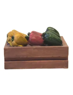 Resin Wooden Crate with Peppers for 10–12 cm Nativity Figures 2