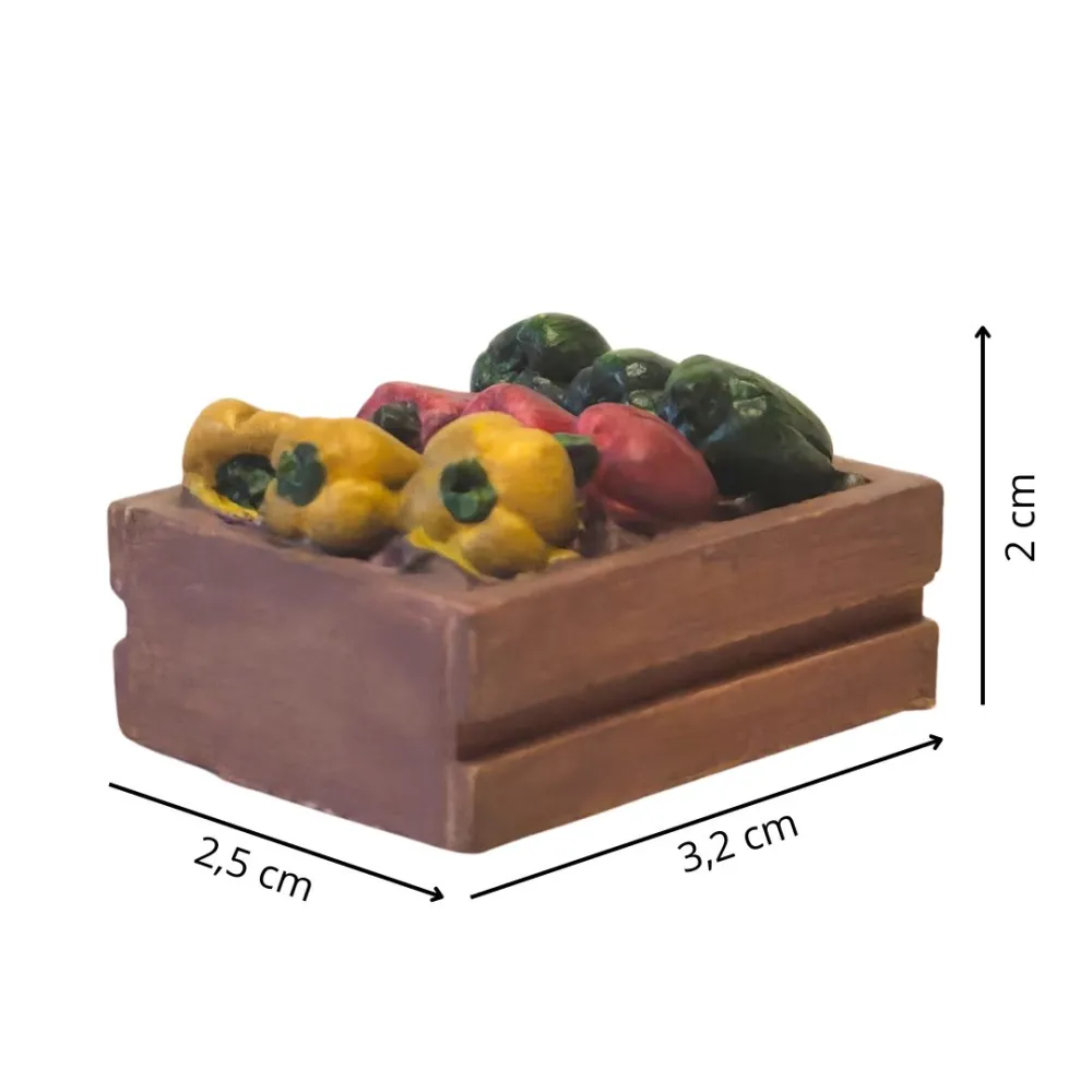 Resin Wooden Crate with Peppers for 10–12 cm Nativity Figures