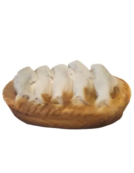 Resin Wicker Basket with Fish for 10–12 cm Nativity Figures