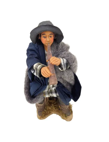 Animated Terracotta Piffero Player, 25 cm