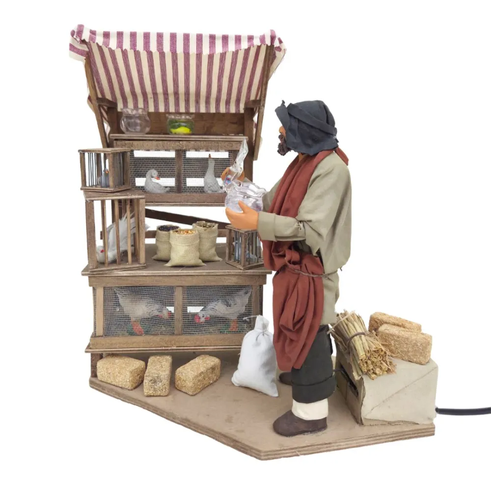 Animated Terracotta Animal Seller, 25 cm