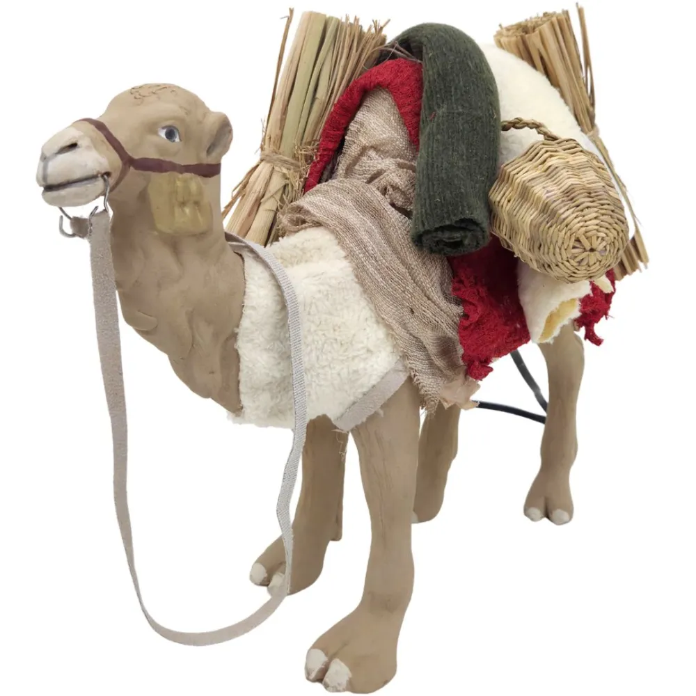 Animated Terracotta Camel with Travel Load for 25–30 cm Nativity Figures