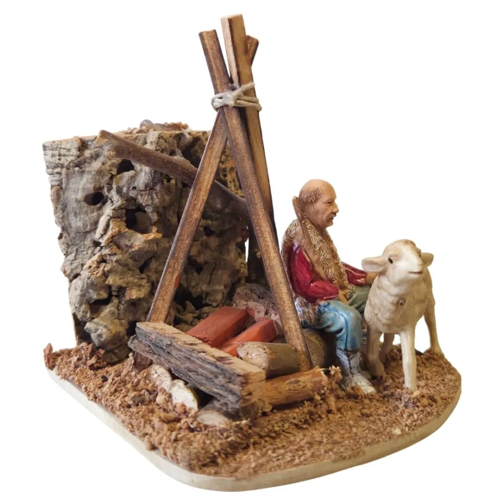 Landi Shepherd with Sheep, 10 cm