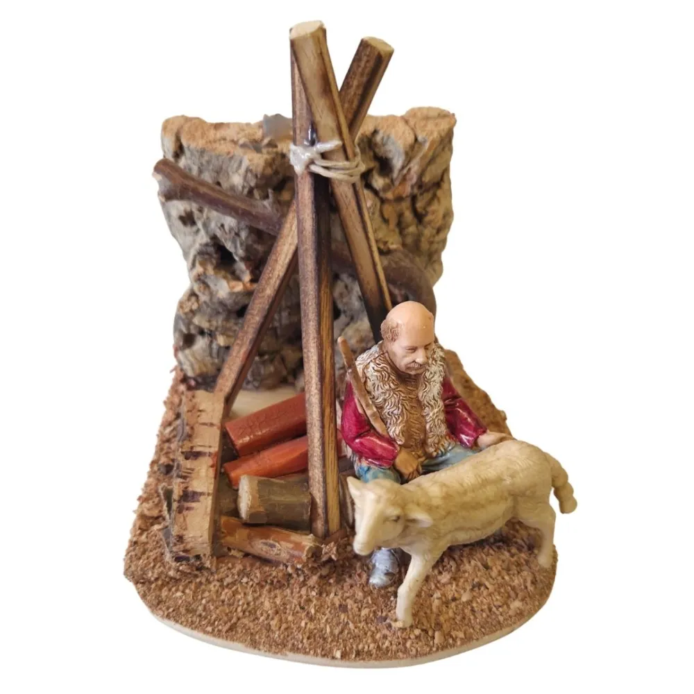 Landi Shepherd with Sheep, 10 cm
