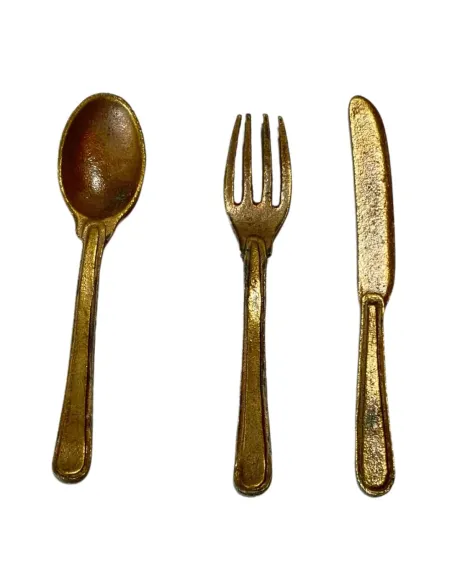 3-Piece Bronze-Coloured Cutlery Set for 30 cm Nativity Figures
