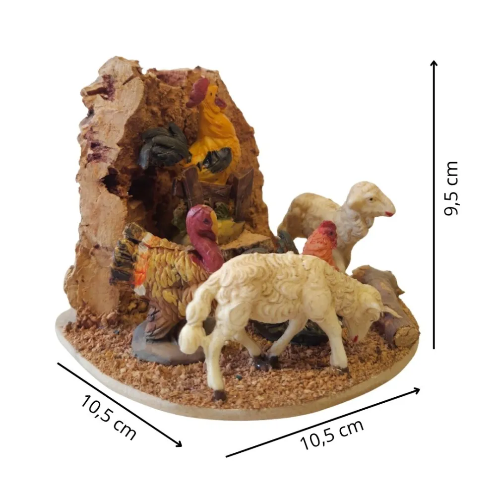 Gruppo animali da cortile per statue da 10 cm