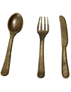 3-Piece Bronze-Coloured Cutlery Set for 30 cm Nativity Figures 2