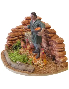 Oliver Farmer with Hens, 8 cm