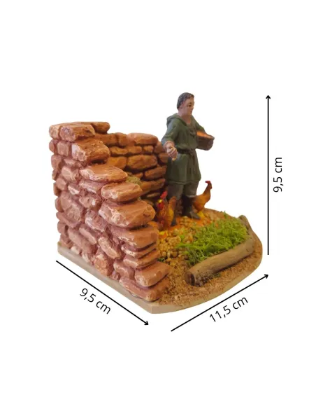 Oliver Farmer with Hens, 8 cm