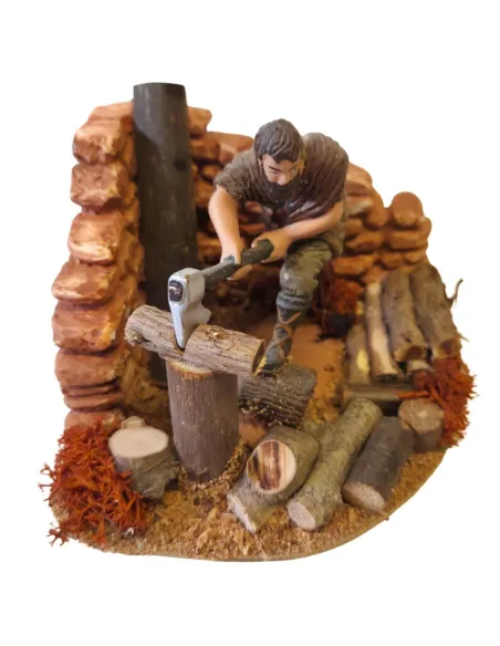 Boscaiolo Oliver con ambientazione 10 cm