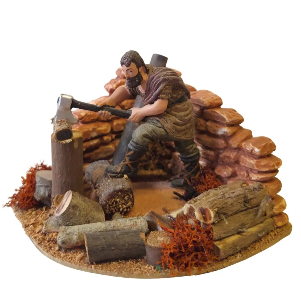 Boscaiolo Oliver con ambientazione 10 cm