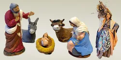 Static Terracotta Nativity Scene Statues